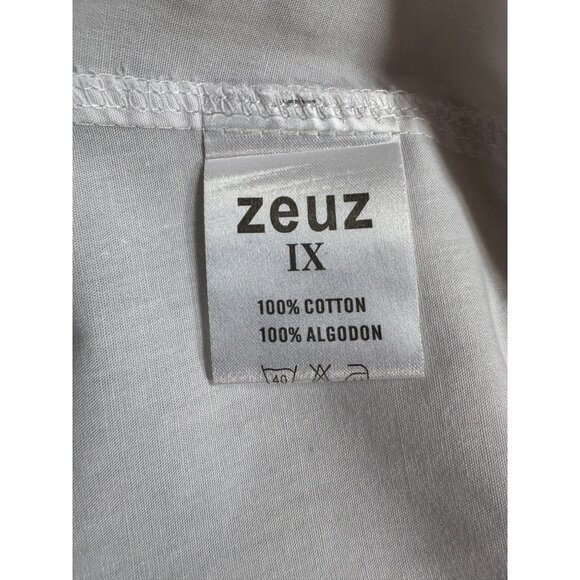 Zeuz Mens Button-Up Shirt With Eagle Graphic & FOR Text On Shoulder M 100% Cotto - Picture 6 of 16